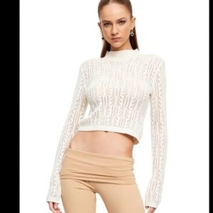 SHADOWS LONG SLEEVE CROP - PARCHMENT NWT